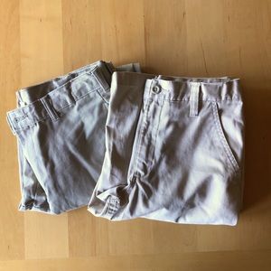 Two pairs size 16 khaki uniform bottoms